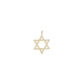 14k Diamond Bezel Star of David Charm Pendant