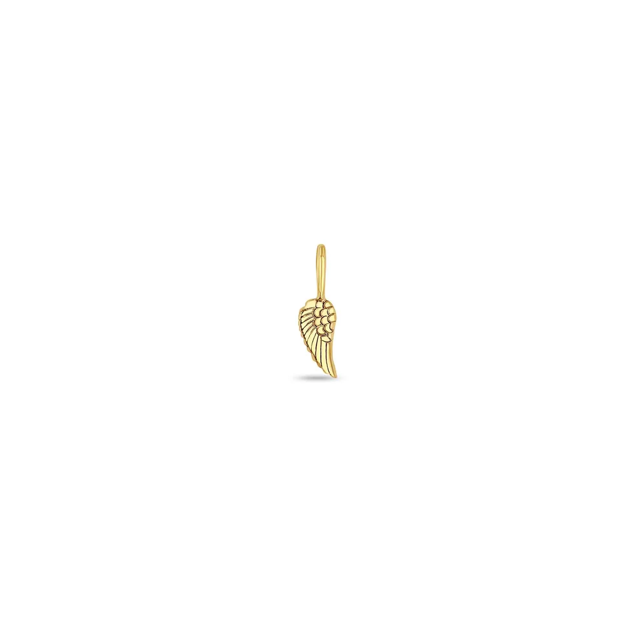 14k Single Midi Bitty Angel Wing Charm