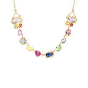 18K Rainbow Gem Collar Necklace