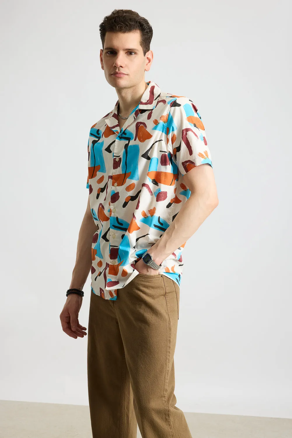 Abstract Paint Men's Resort Shirt