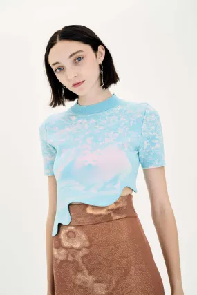 ACACIA UV REACTIVE DOG PRINT CROPPED TOP