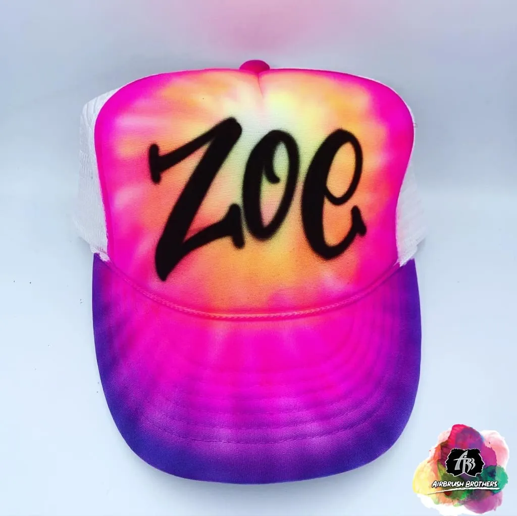 Airbrush Pink Tie Dye Hat Design