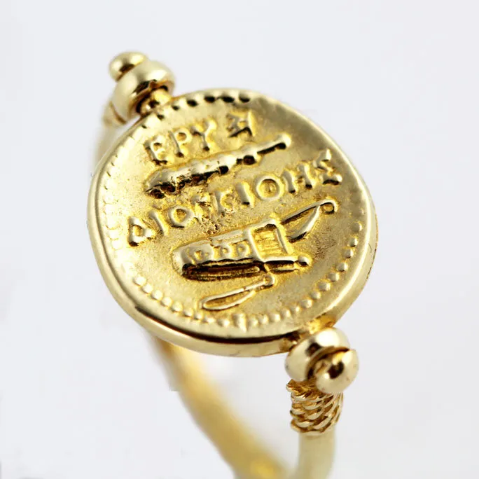 Alexander The Great Swivel Gold Ring