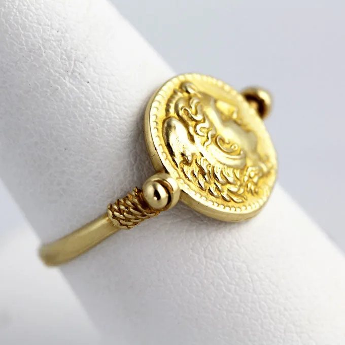 Alexander The Great Swivel Gold Ring