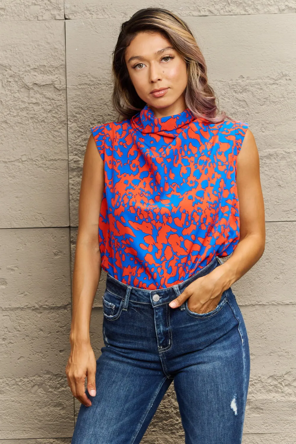 All Over Abstract Sleeveless Top