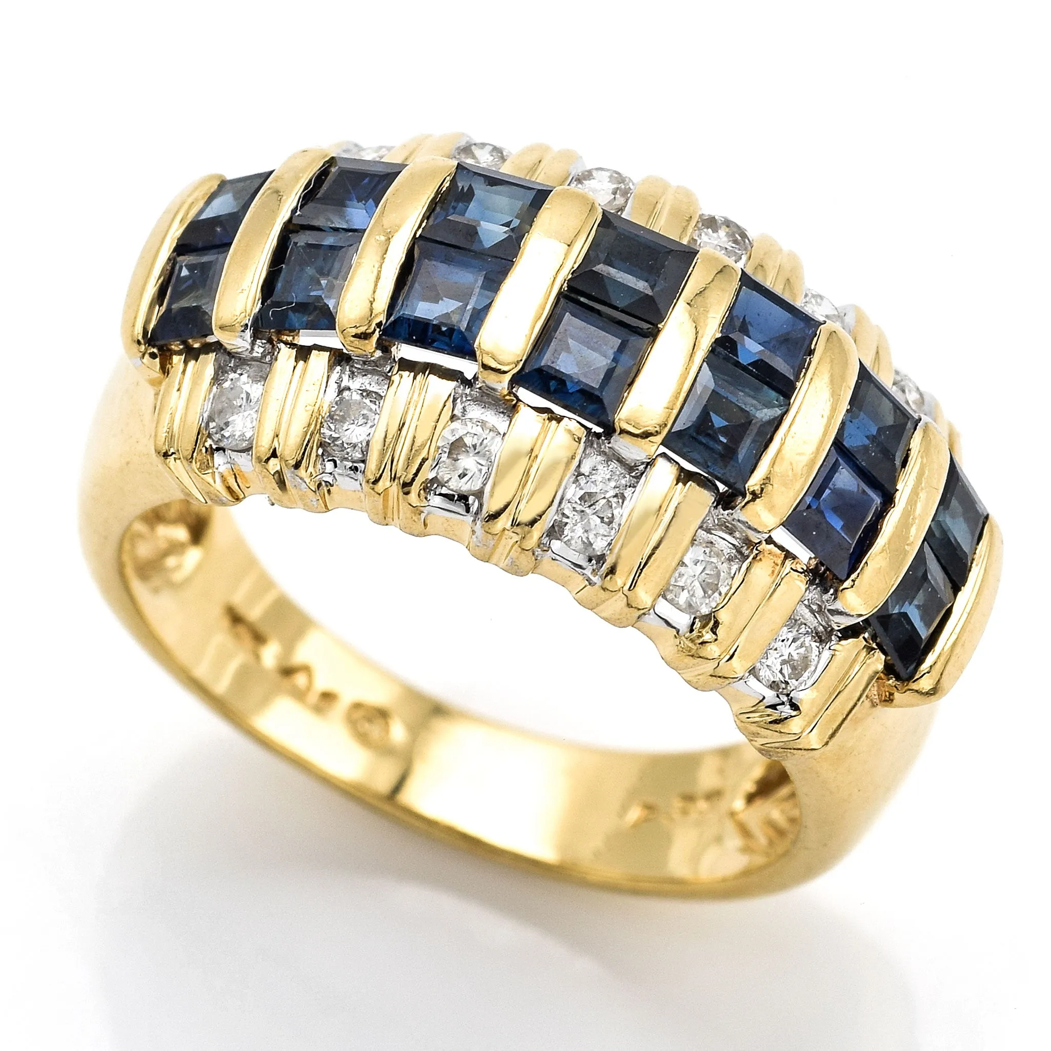 Alwand Vahan 14K Yellow Gold Sapphire & 0.38 TCW Diamond Band Ring