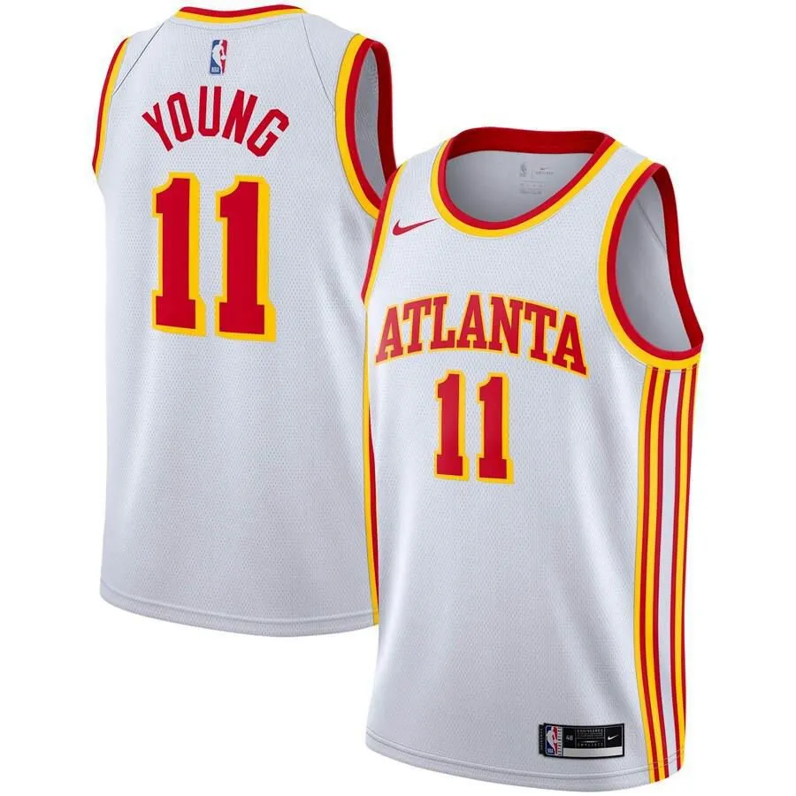 Atlanta Hawks Trae Young Nike 2020-21 Swingman Association Jersey Mens - White | Ireland H5988P0