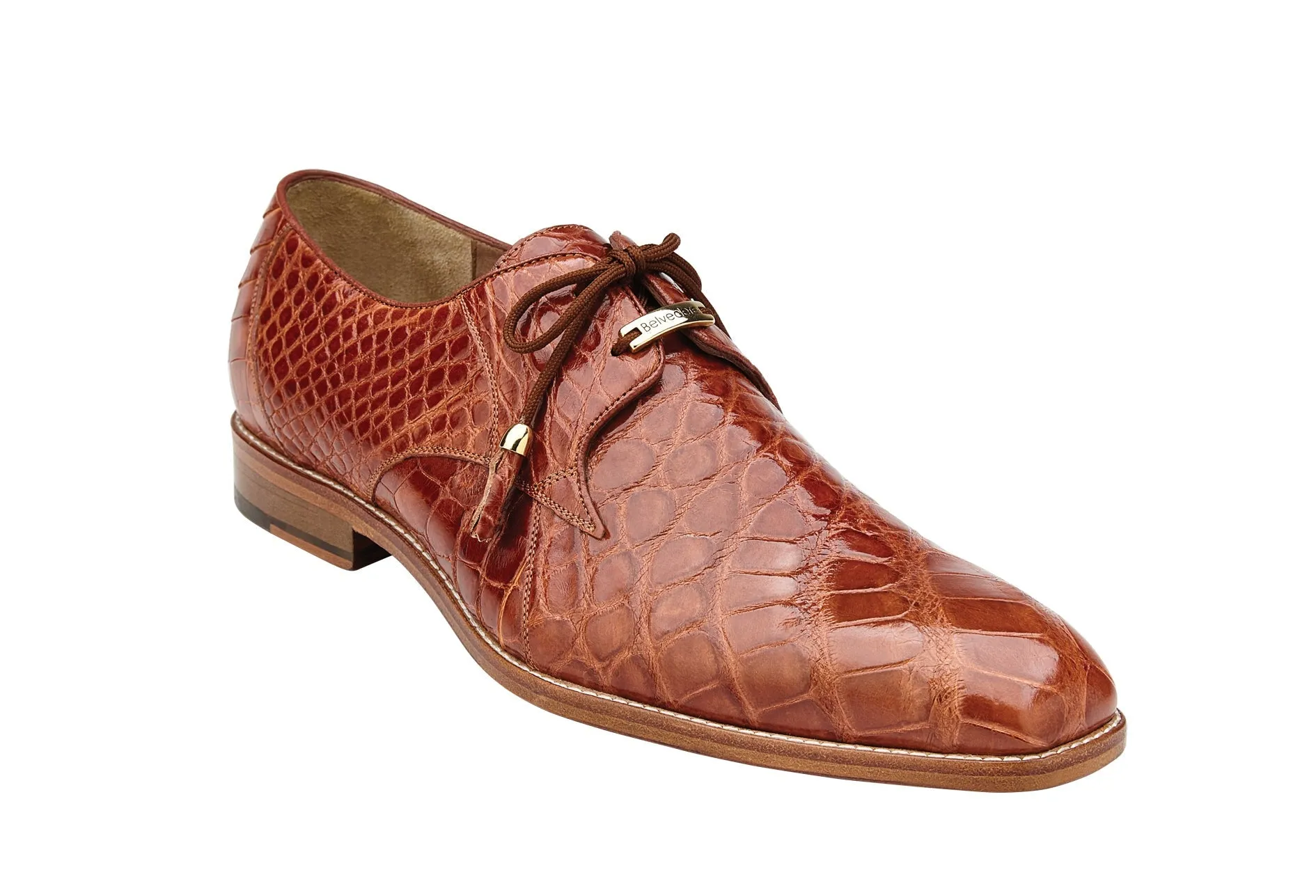 Belvedere - Lago, Genuine Alligator Dress Shoe - Cognac - 14010