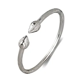 Better Jewelry Cocoa Pods .925 Sterling Silver West Indian Bangle, 1 piece