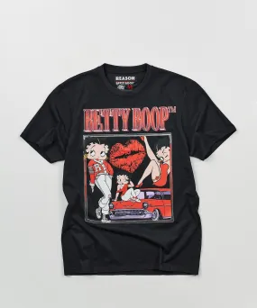 Betty Boop Box Print Short Sleeve Tee - Black