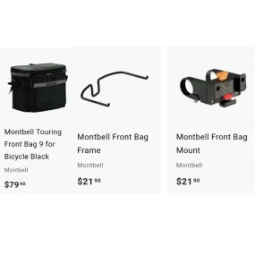 Bicycle Touring Front Bag 9 Bundle: Bag   Frame   Mount