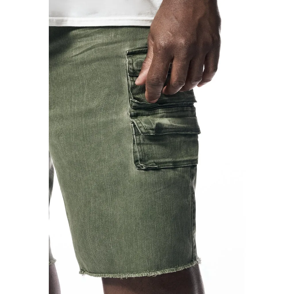 Big and Tall - Pigment Dyed Twill Utility Shorts - Vintage Army