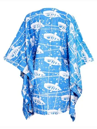 Bloke Boat print Poncho Dress