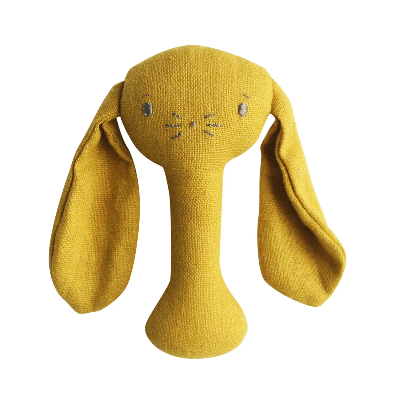 Bobby Bunny Stick Rattle - Butterscotch Linen