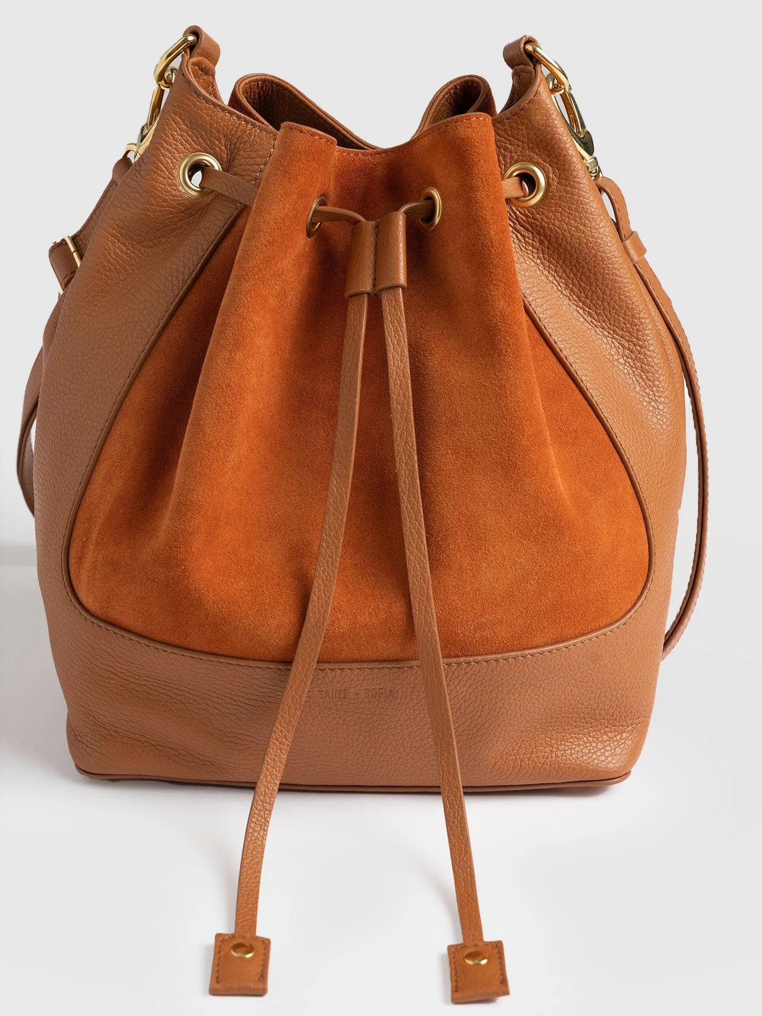 Brompton Bucket Bag - Brown Suede Pebble