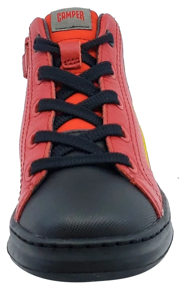 Camper Runner Four Trueno Leather Hightop Laces Red Junior for Boy's