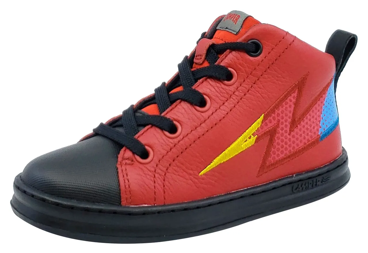 Camper Runner Four Trueno Leather Hightop Laces Red Junior for Boy's