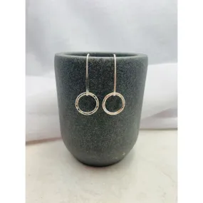 Circle Sterling Silver Drop Earrings