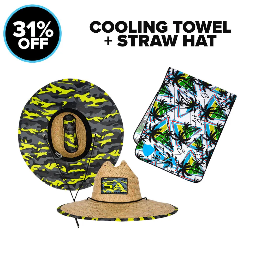 COOLING TOWEL & STRAW HAT