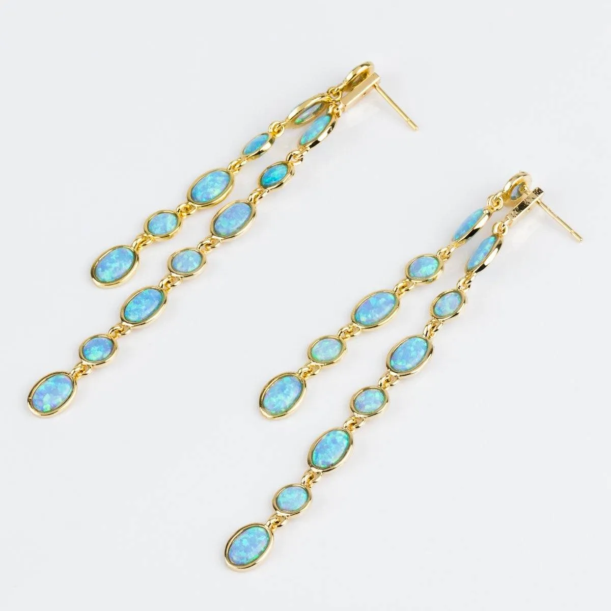 Ellie Earrings in Gold with Opal