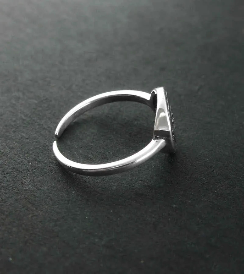 Eye of Providence Toe-Midi-Knuckle Oxidized Ring, Adjustable