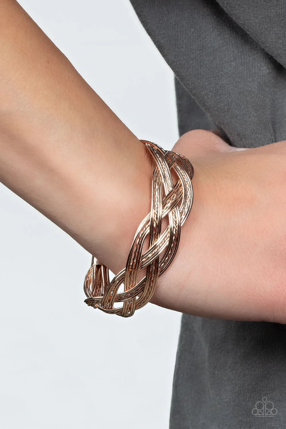 Get Your Wires Crossed - Rose Gold Bracelet