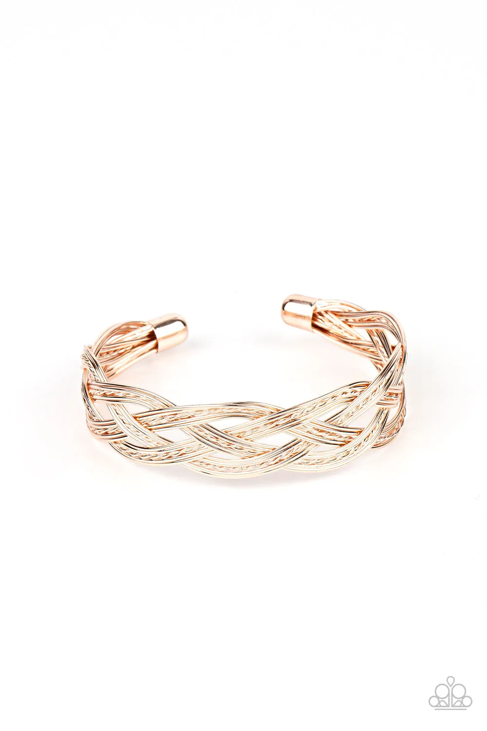 Get Your Wires Crossed - Rose Gold Bracelet