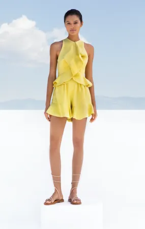 Inasami Mykonos - Airi Linen Shorts in Yellow