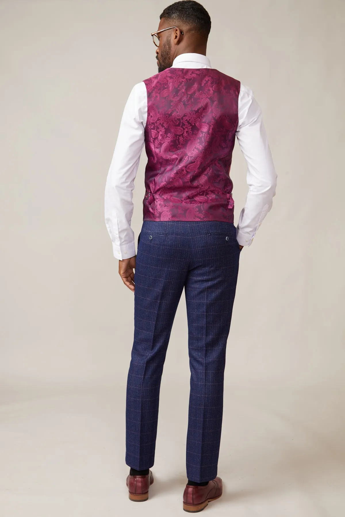 KELVIN - Berry Single Breasted Waistcoat