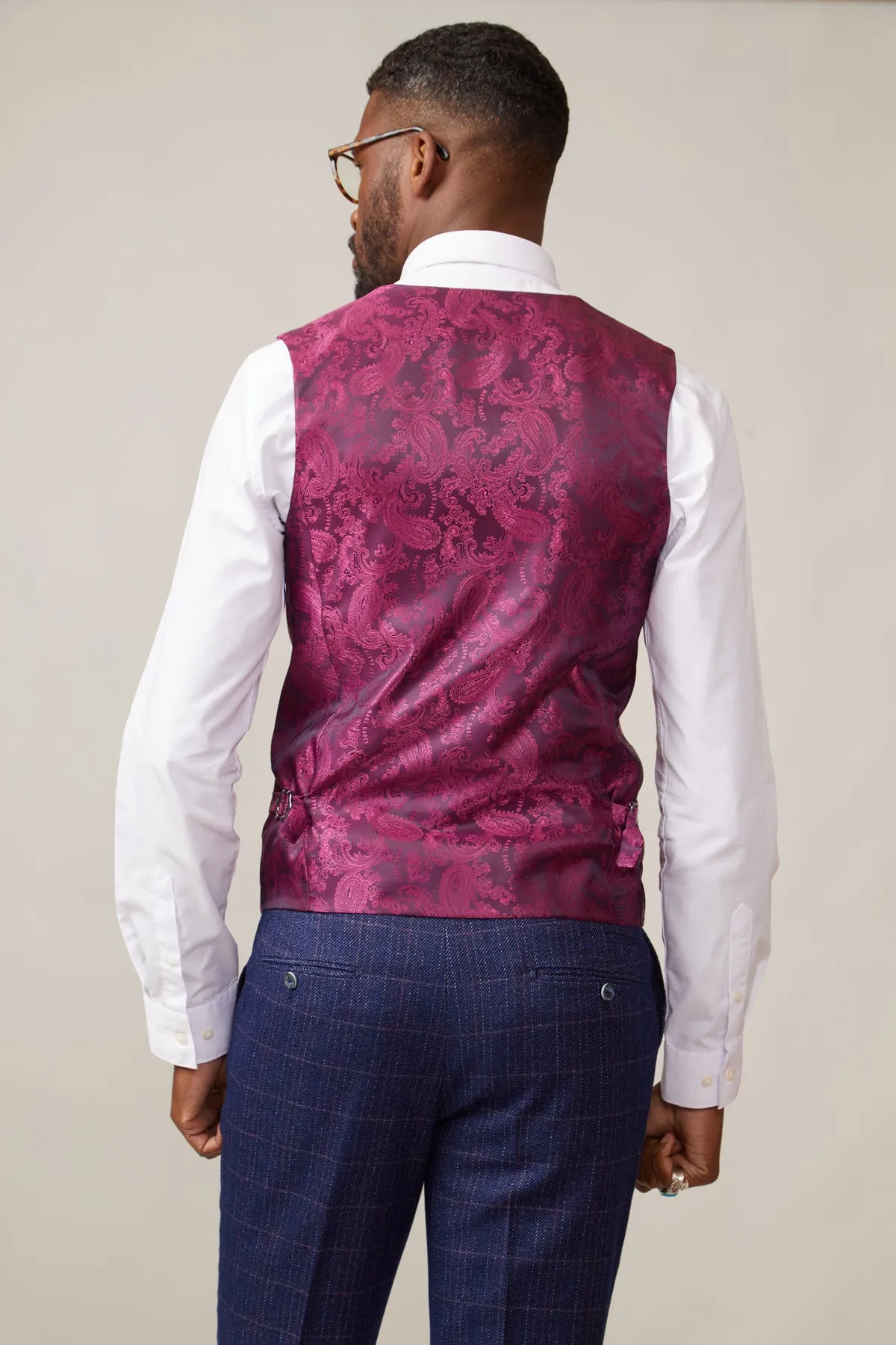 KELVIN - Berry Single Breasted Waistcoat