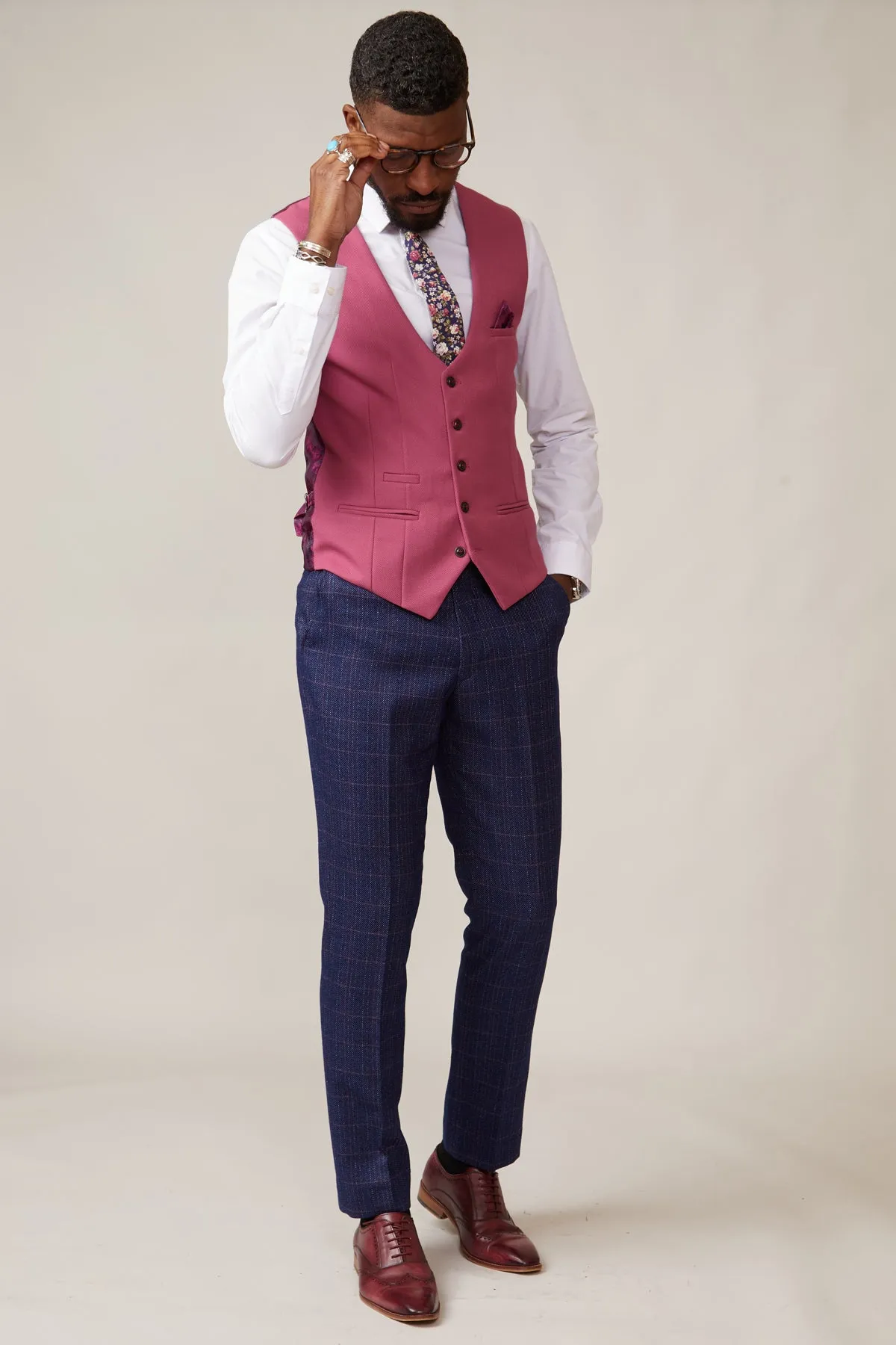 KELVIN - Berry Single Breasted Waistcoat