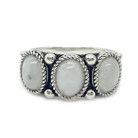 Keya Triple Moonstone Boho Ring