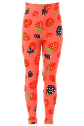 Kid's Raspberry Blueberry Pattern Printed Leggings