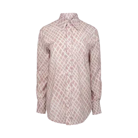 Lattice-Print Button-Down Shirt