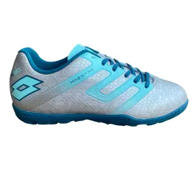 Lotto boy's synthetic grass soccer shoe Maestro 700 IV TF 214650 AU8 silver-blue