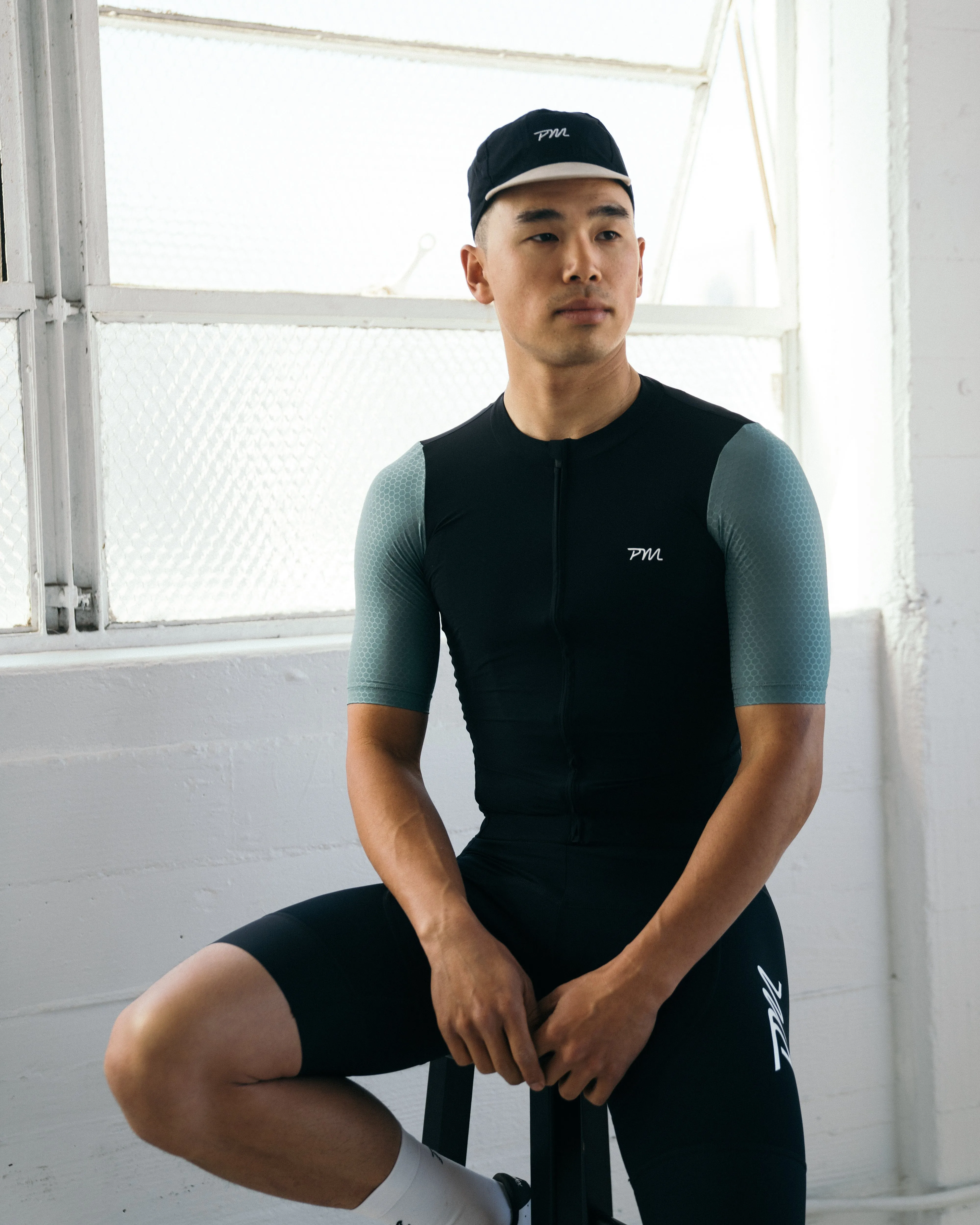 Mens Pro Jersey - Black Grey Turquoise