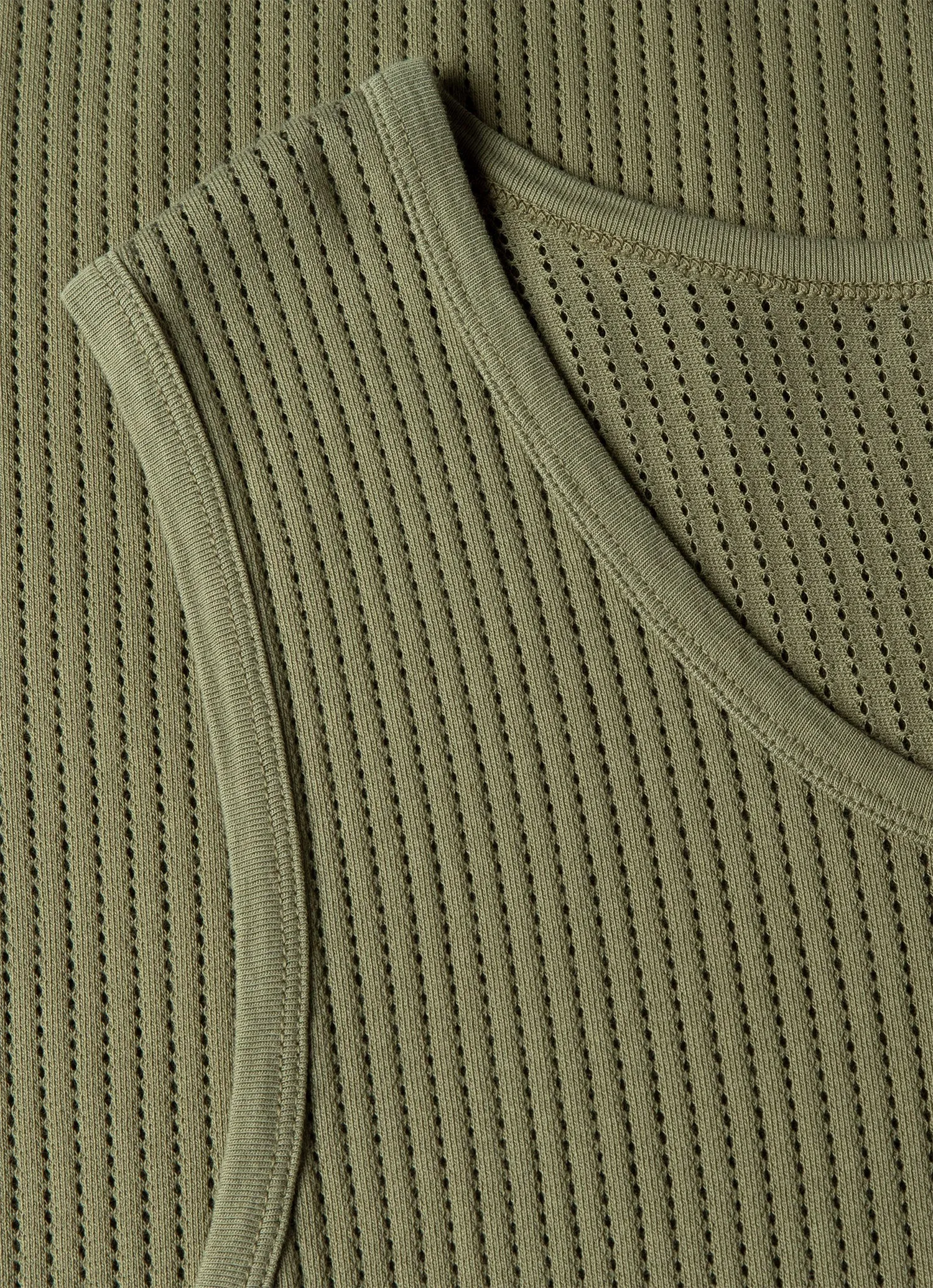 Men's Sunspel x Nigel Cabourn Mesh Vest in Army Green