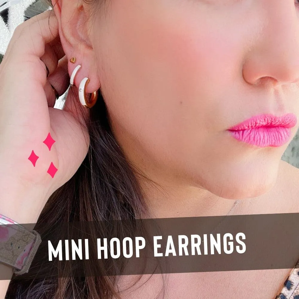 Mini Enamel Huggie Hoops