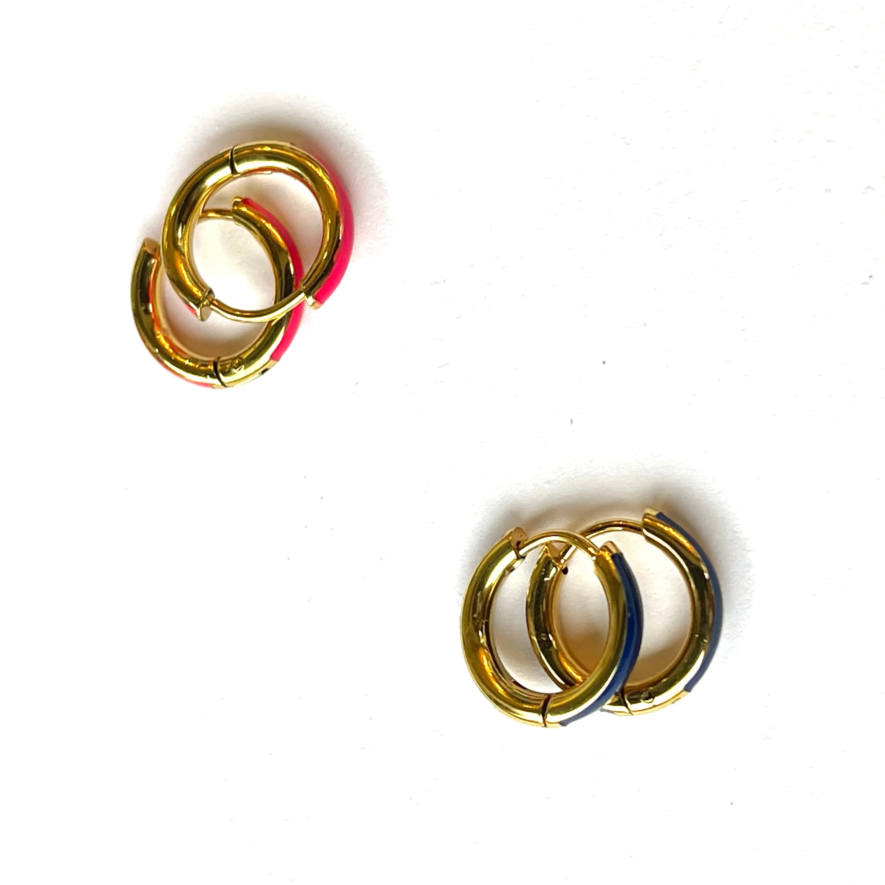 Mini Enamel Huggie Hoops