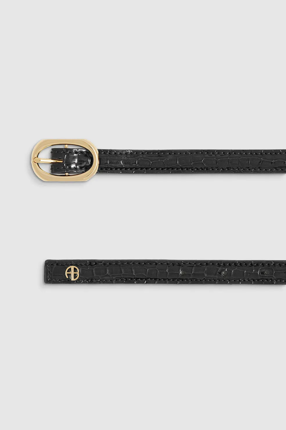 Mini Mara Belt - Black Embossed