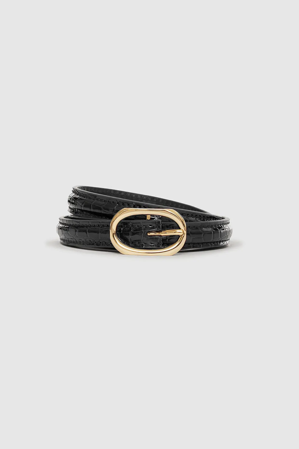 Mini Mara Belt - Black Embossed