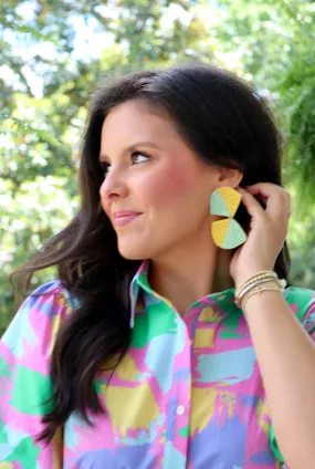 Mix A Lot Earrings | Yellow / Mint