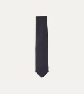 Navy Silk Twill Tipped Tie