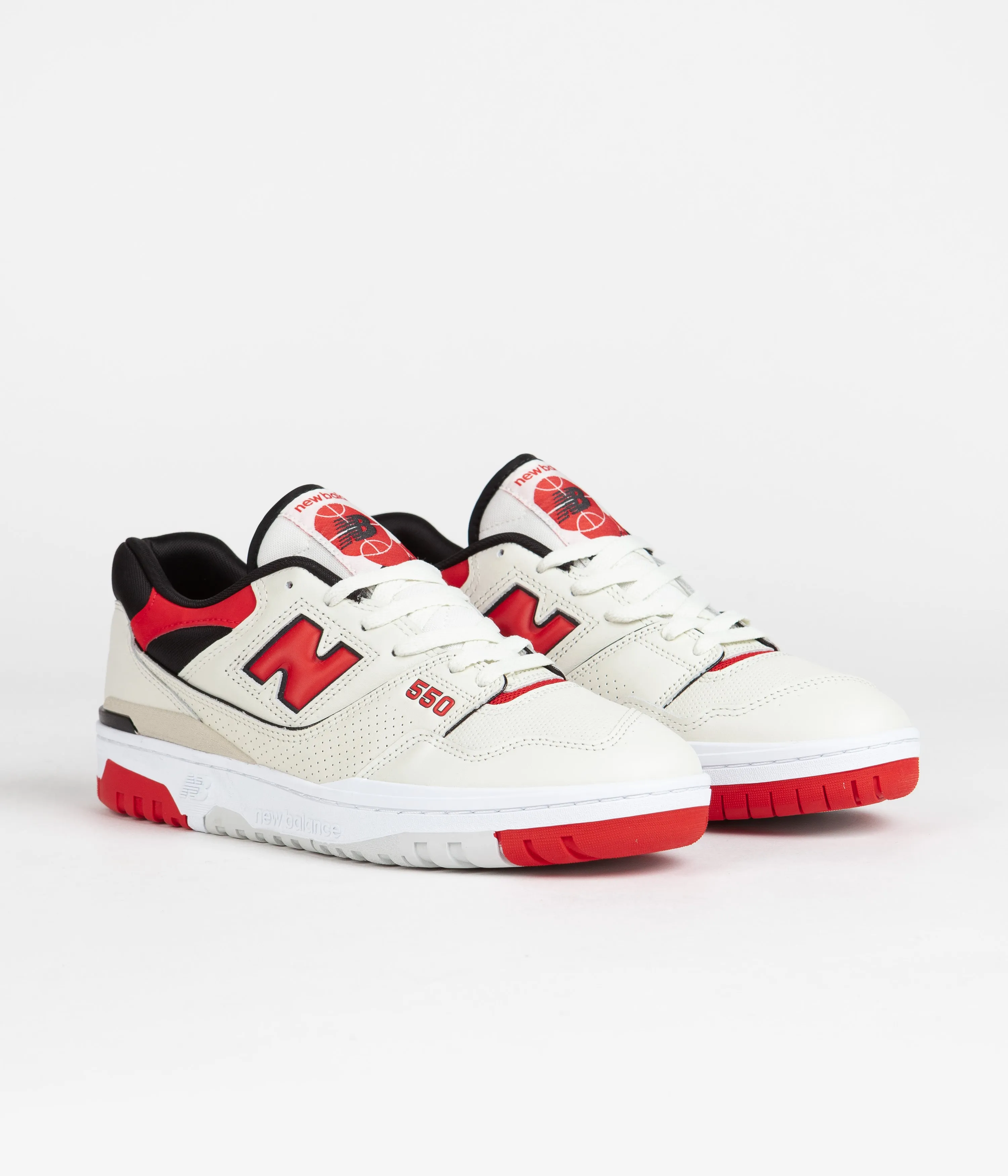 New Balance 550 Shoes - Sea Salt / Red