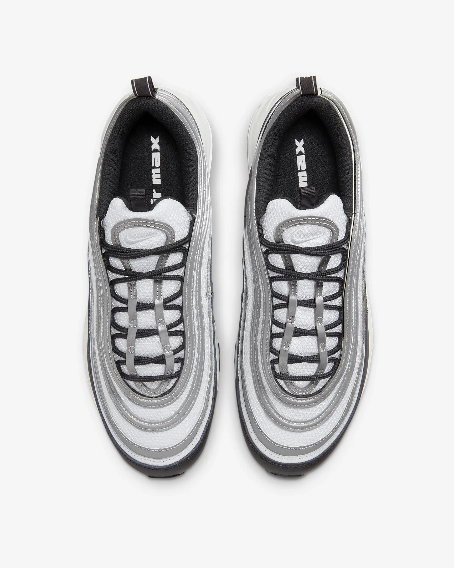 Nike Men's Air Max 97 Shoes - Black / Reflect Silver / Metallic Silver / White