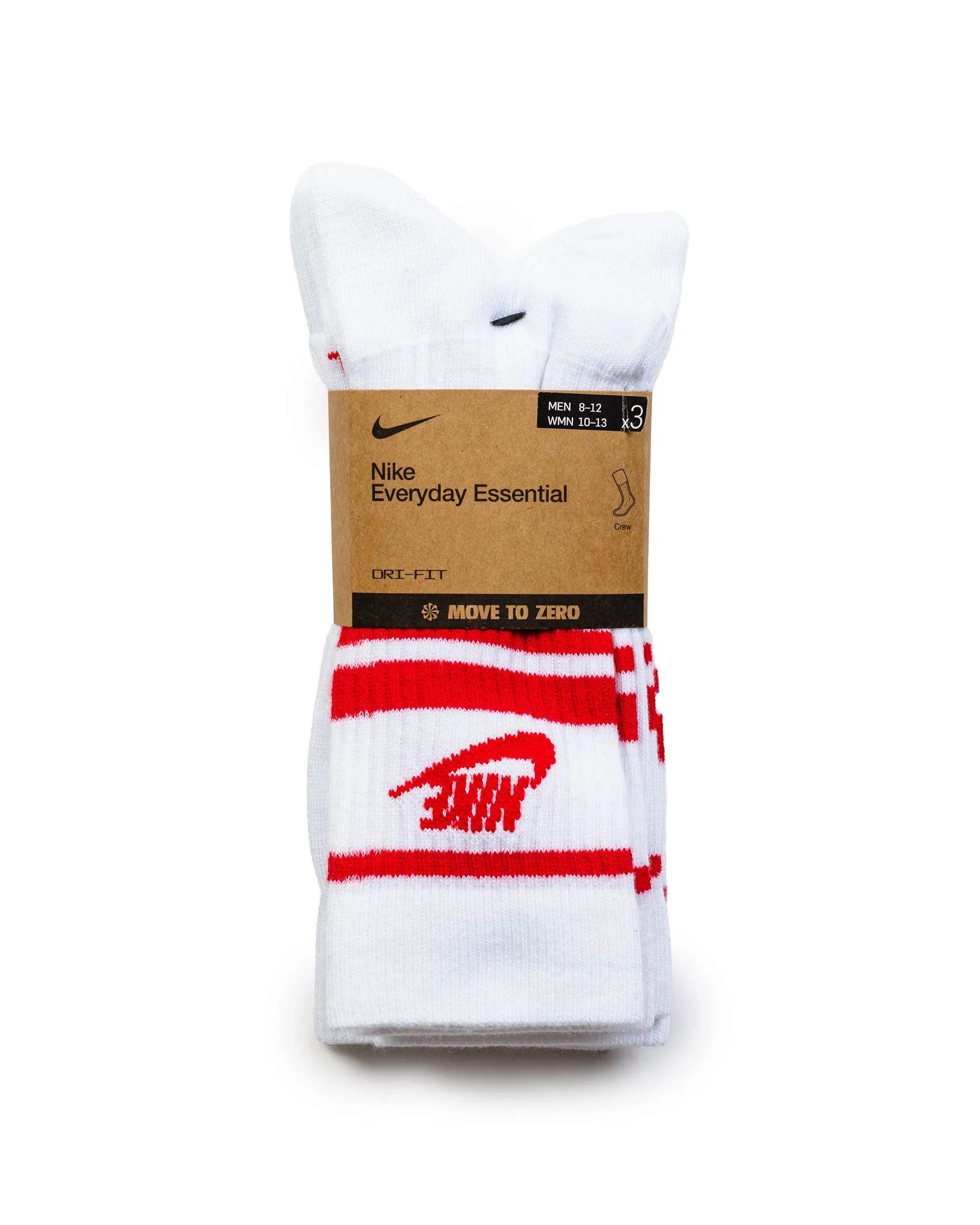 Nike Sportswear Everyday Essential Crew Socks White/University Red (3 Pack)