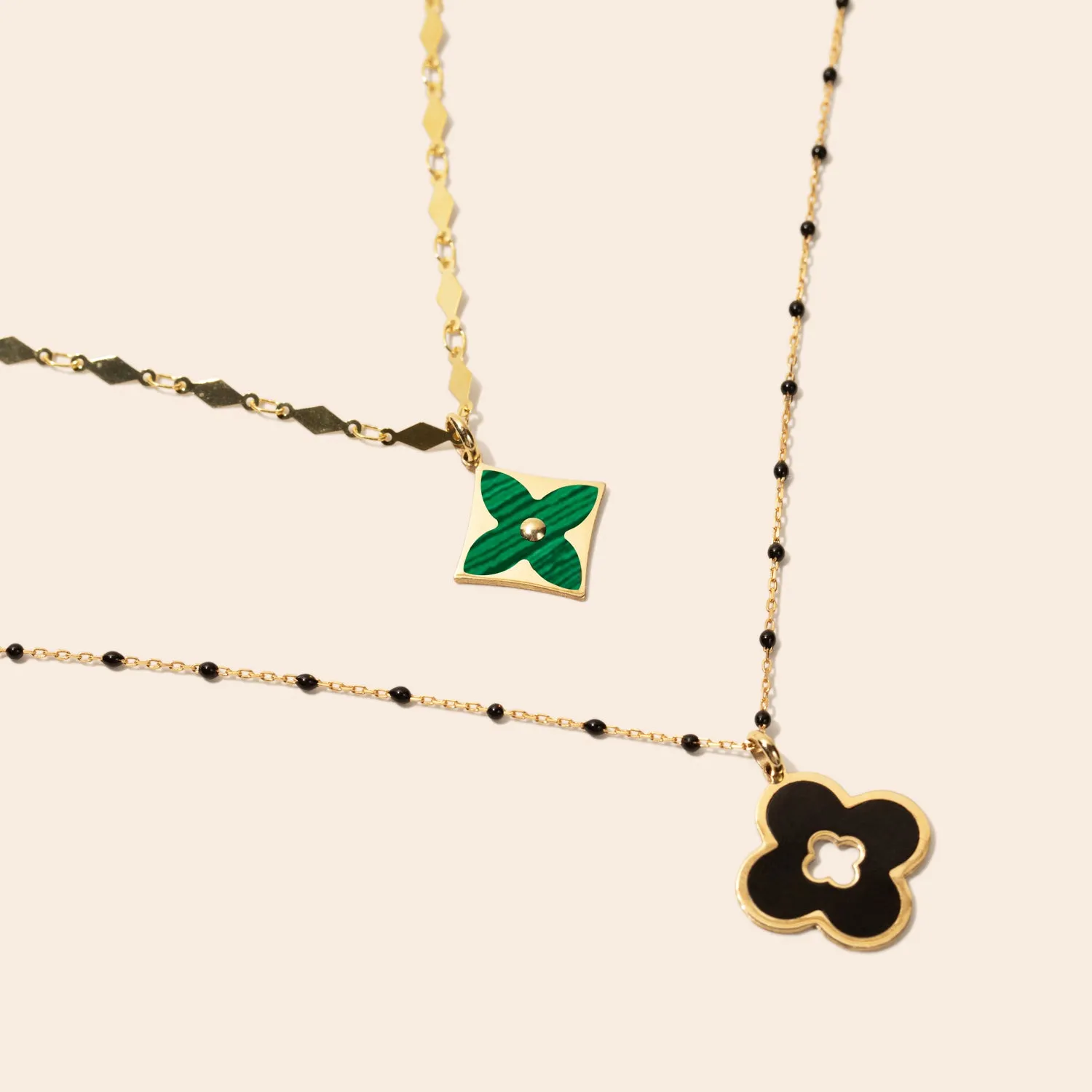 Onyx Clover Cut Out Charm