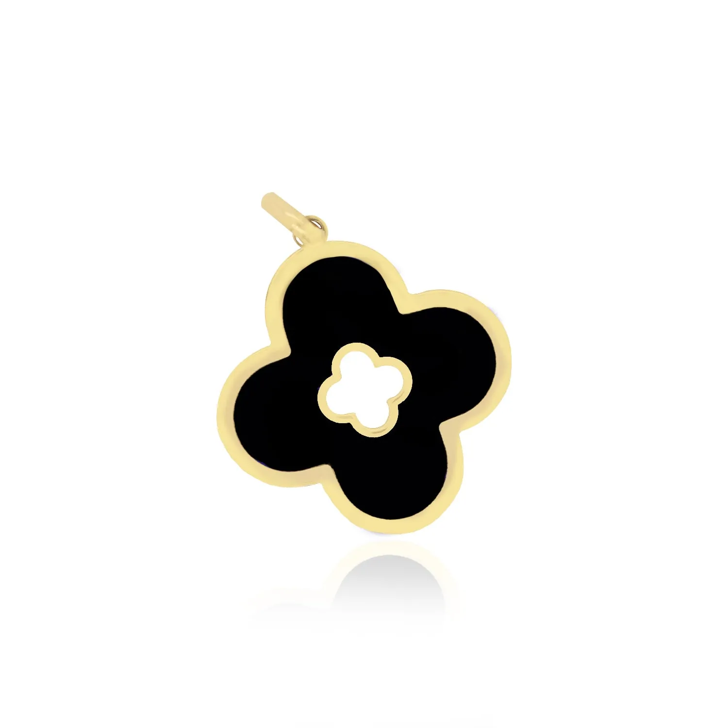 Onyx Clover Cut Out Charm