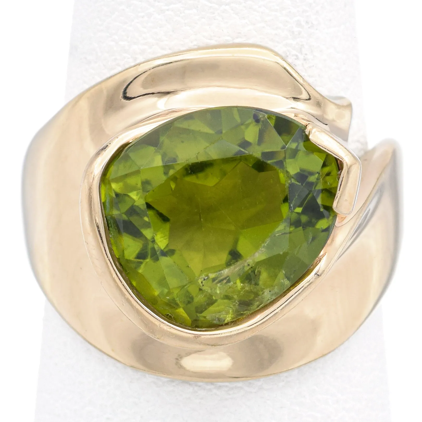 Pasdera 14K Yellow Gold 4.87 Ct Peridot Band Ring Size 6.5