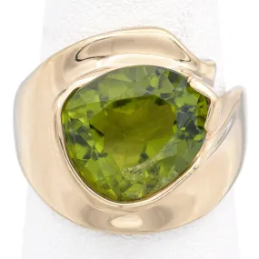 Pasdera 14K Yellow Gold 4.87 Ct Peridot Band Ring Size 6.5